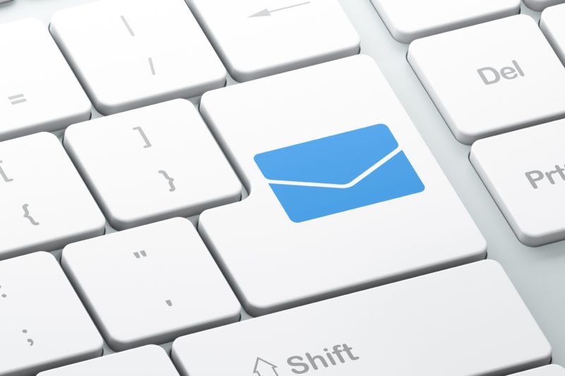 Email button on a computer keyboard Finance concept: Enter button with Email on computer keyboard background, 3d render